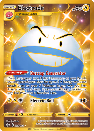 Electrode 222/198 Pokemon card