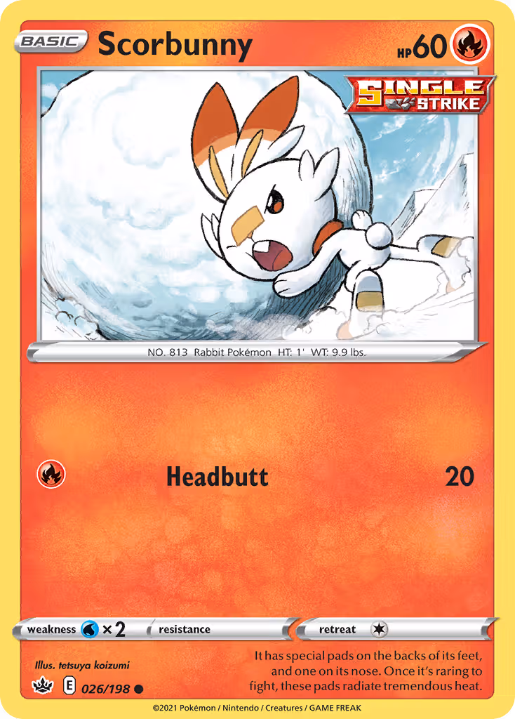 Scorbunny 26/198 Pokemon card