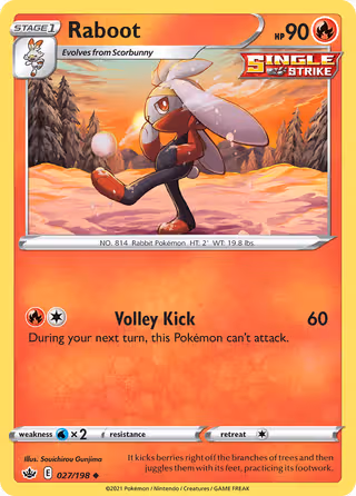 Raboot 27/198 Pokemon card