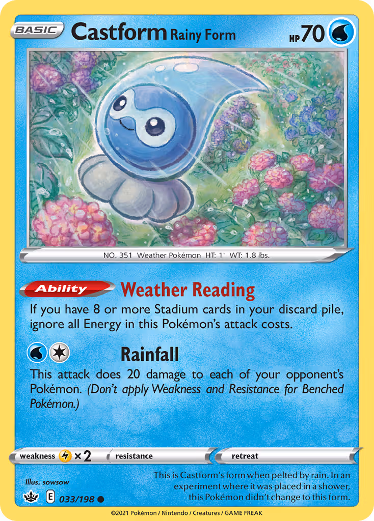 Castform Rainy Form 33/198 Pokemon card
