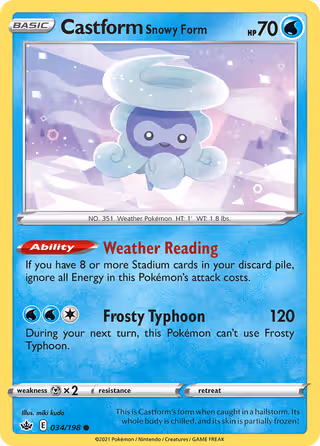 Castform Snowy Form 34/198 Pokemon card