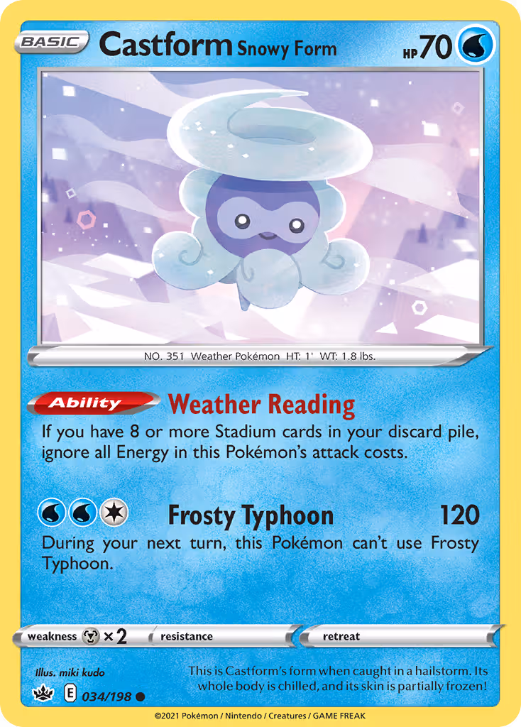 Castform Snowy Form 34/198 Pokemon card