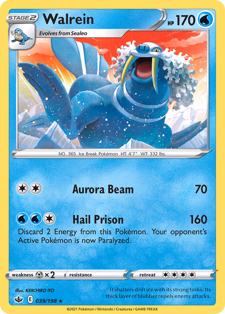Walrein 39/198 Pokemon card