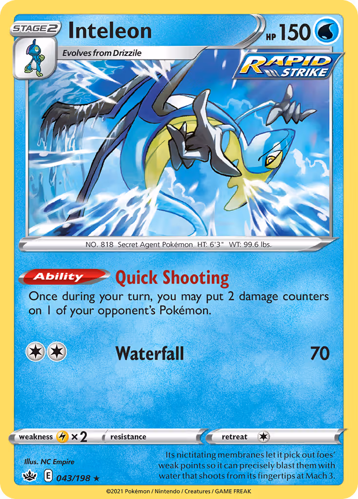 Inteleon 43/198 Pokemon card