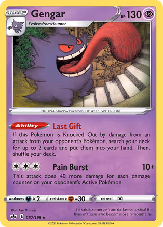 Gengar 57/198 Pokemon card