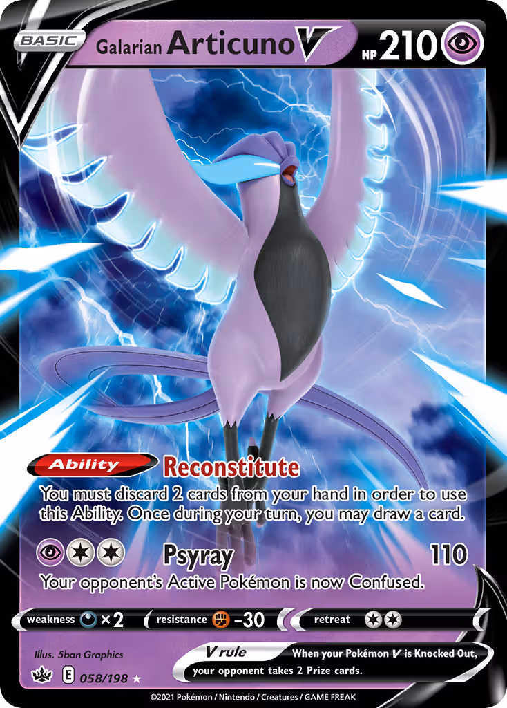 Galarian Articuno V 58/198 Pokemon card