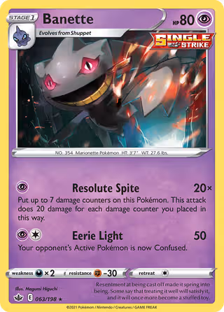 Banette 63/198 Pokemon card