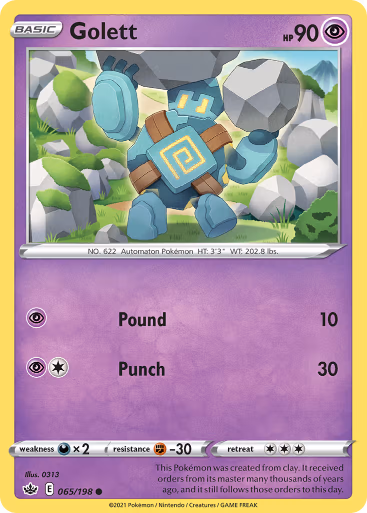 Golett 65/198 Pokemon card