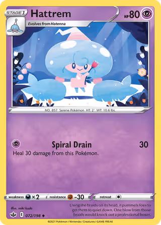 Hattrem 72/198 Pokemon card