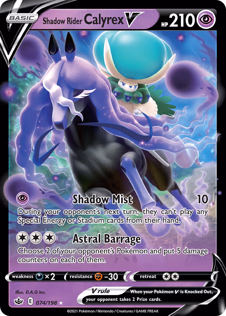 Shadow Rider Calyrex V 74/198 Pokemon card