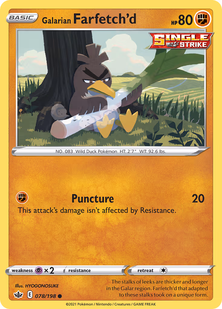 Galarian Farfetch'd 78/198 Pokemon card