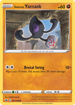 Galarian Yamask 82/198 Pokemon card