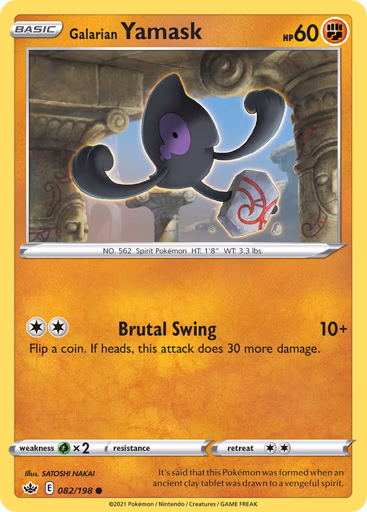 Galarian Yamask 82/198 Pokemon card