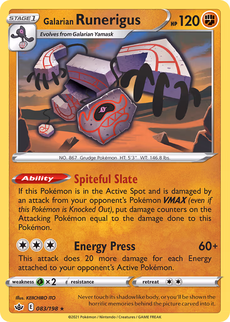 Galarian Runerigus 83/198 Pokemon card