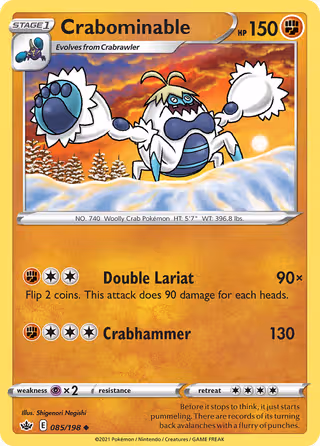 Crabominable 85/198 Pokemon card