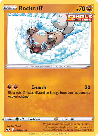 Rockruff 86/198 Pokemon card