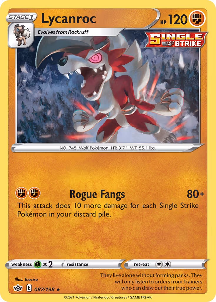 Lycanroc 87/198 Pokemon card