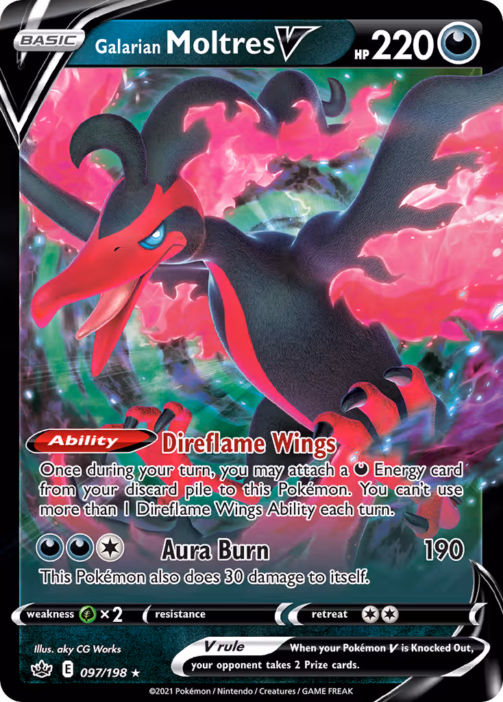 Galarian Moltres V 97/198 Pokemon card