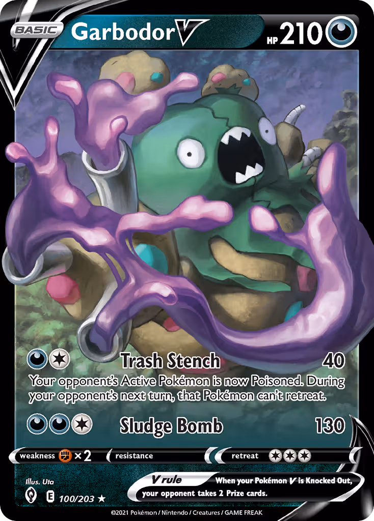 Garbodor V 100/203 Pokemon card