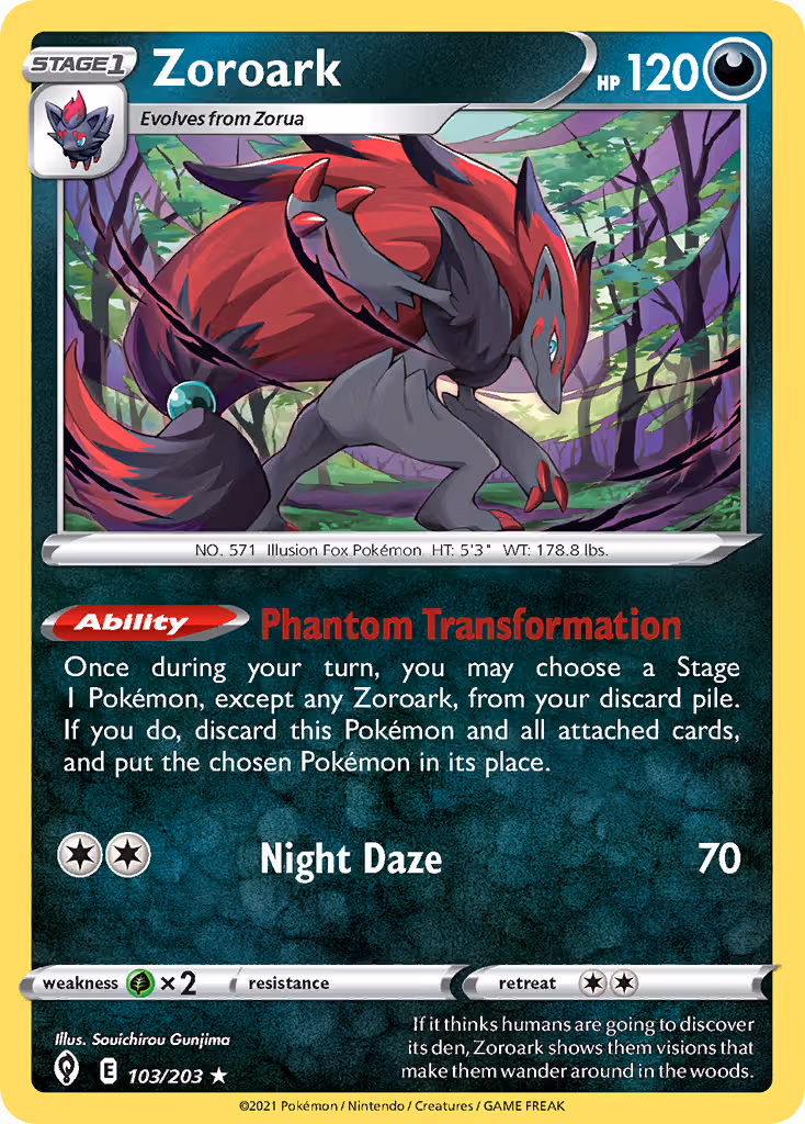 Zoroark 103/203 Pokemon card
