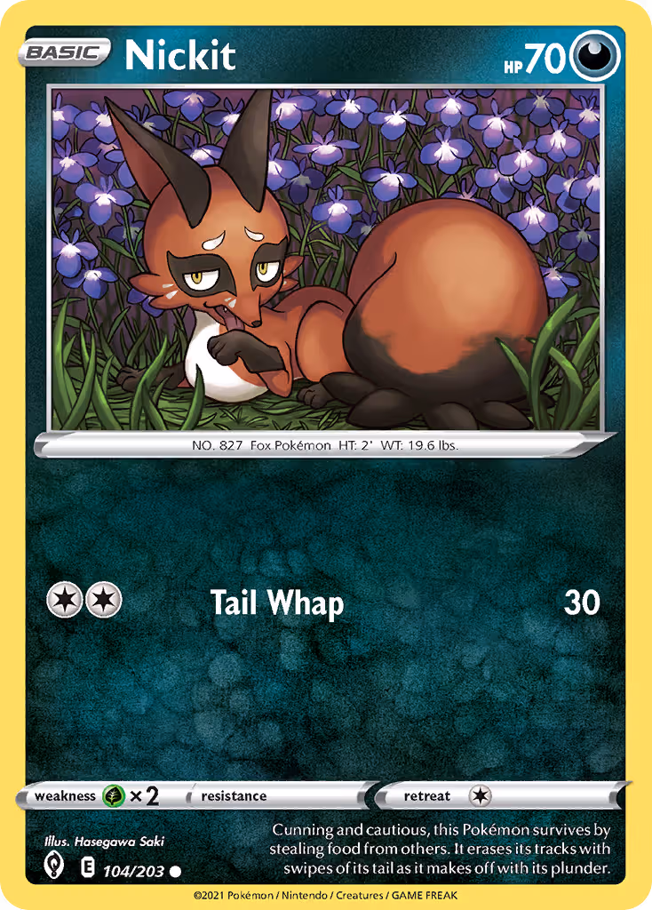 Nickit 104/203 Pokemon card