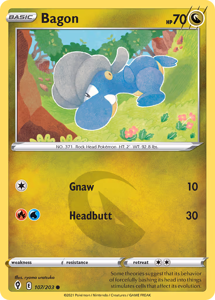 Bagon 107/203 Pokemon card
