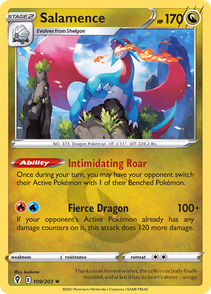 Salamence 109/203 Pokemon card