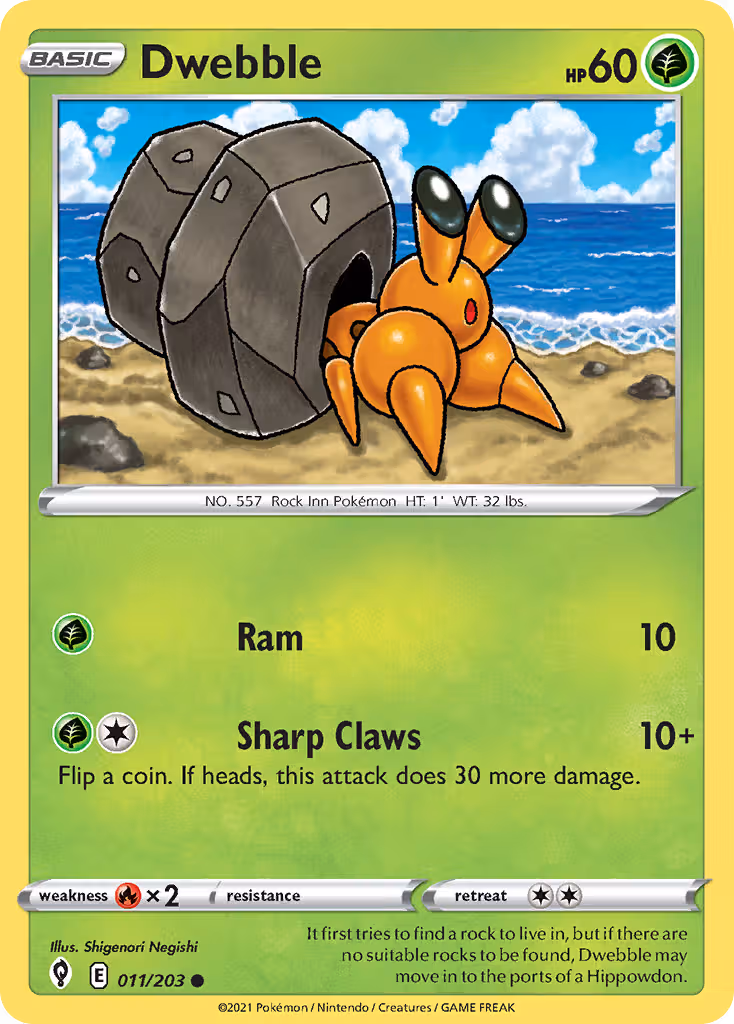 Dwebble 11/203 Pokemon card