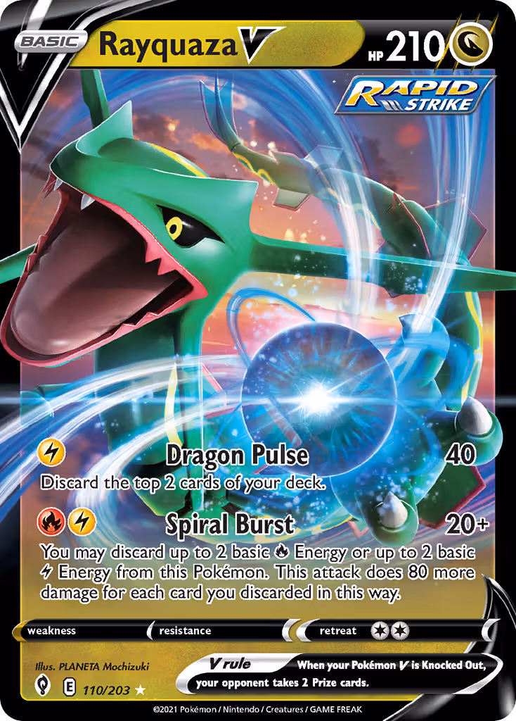 Rayquaza V 110/203 Pokemon card
