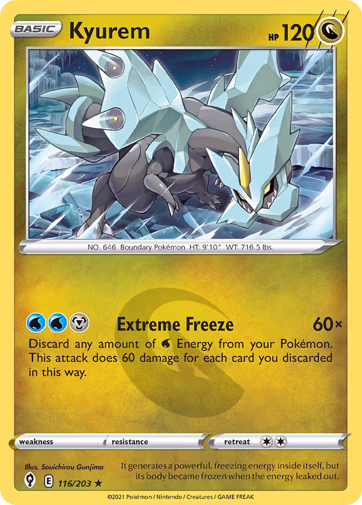 Kyurem 116/203 Pokemon card