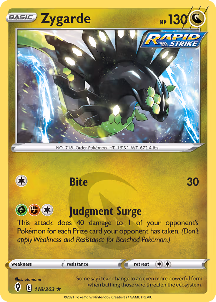 Zygarde 118/203 Pokemon card