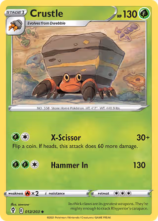Crustle 12/203 Pokemon card