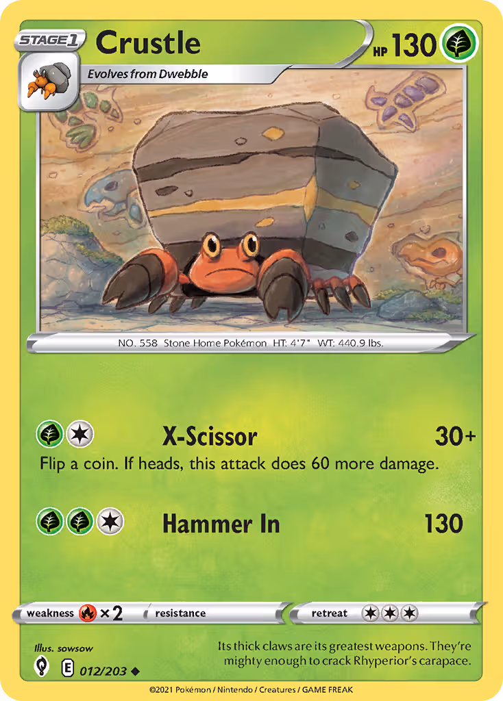 Crustle 12/203 Pokemon card