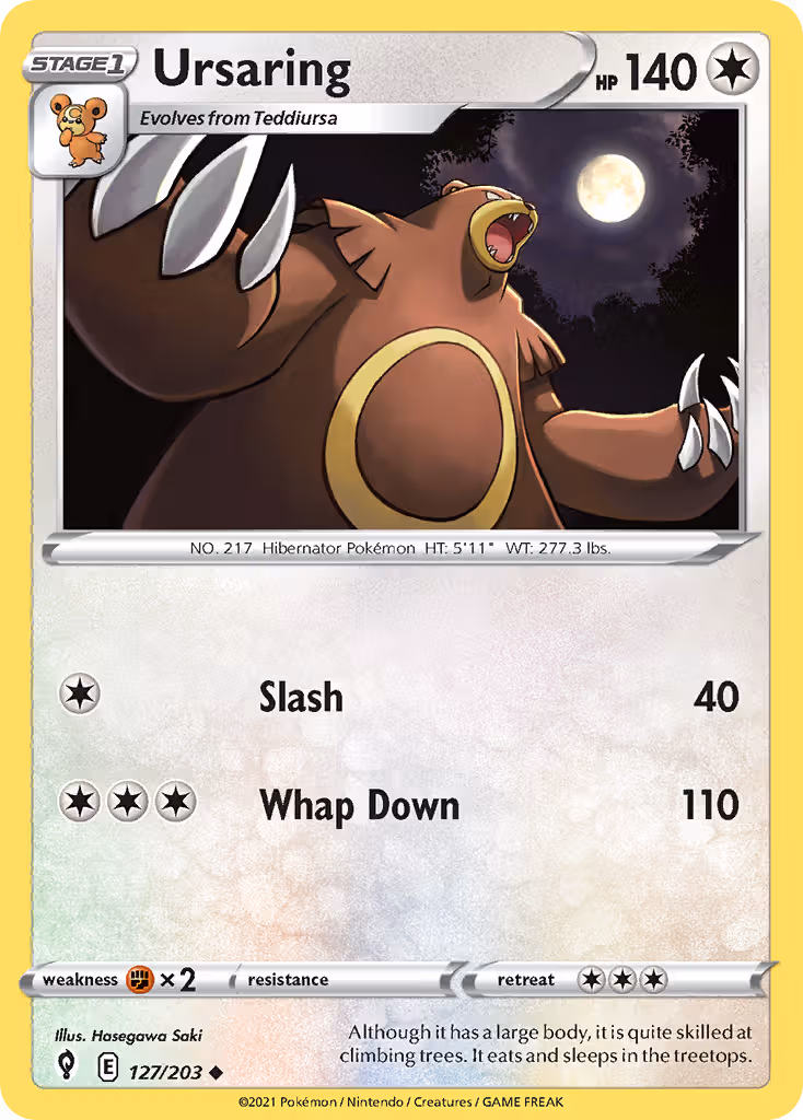 Ursaring 127/203 Pokemon card