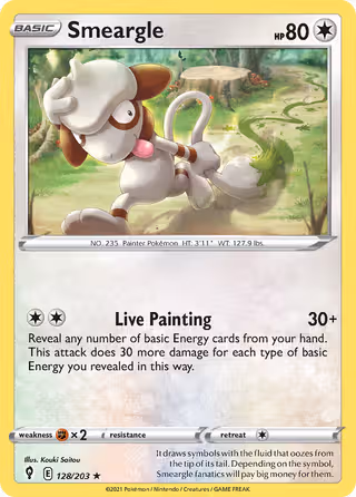 Smeargle 128/203 Pokemon card