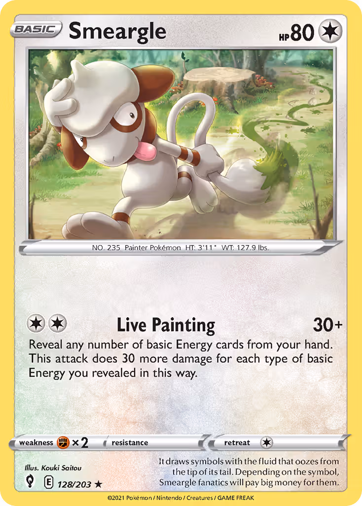 Smeargle 128/203 Pokemon card