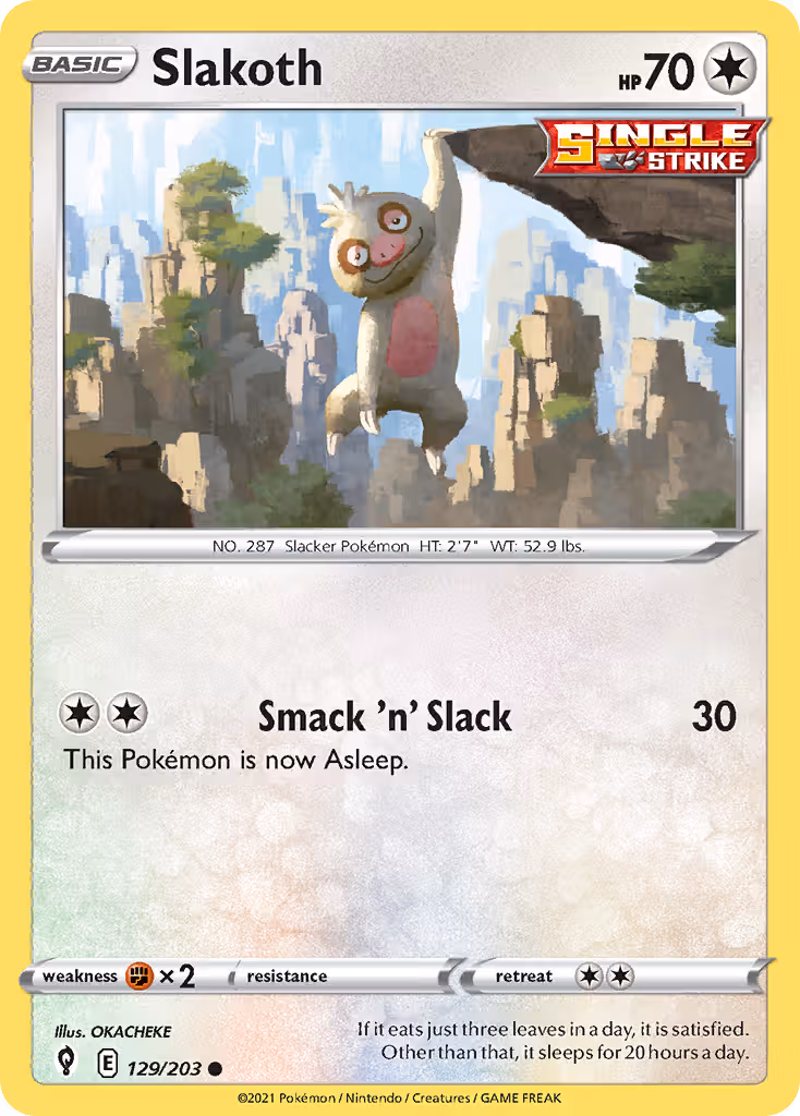 Slakoth 129/203 Pokemon card