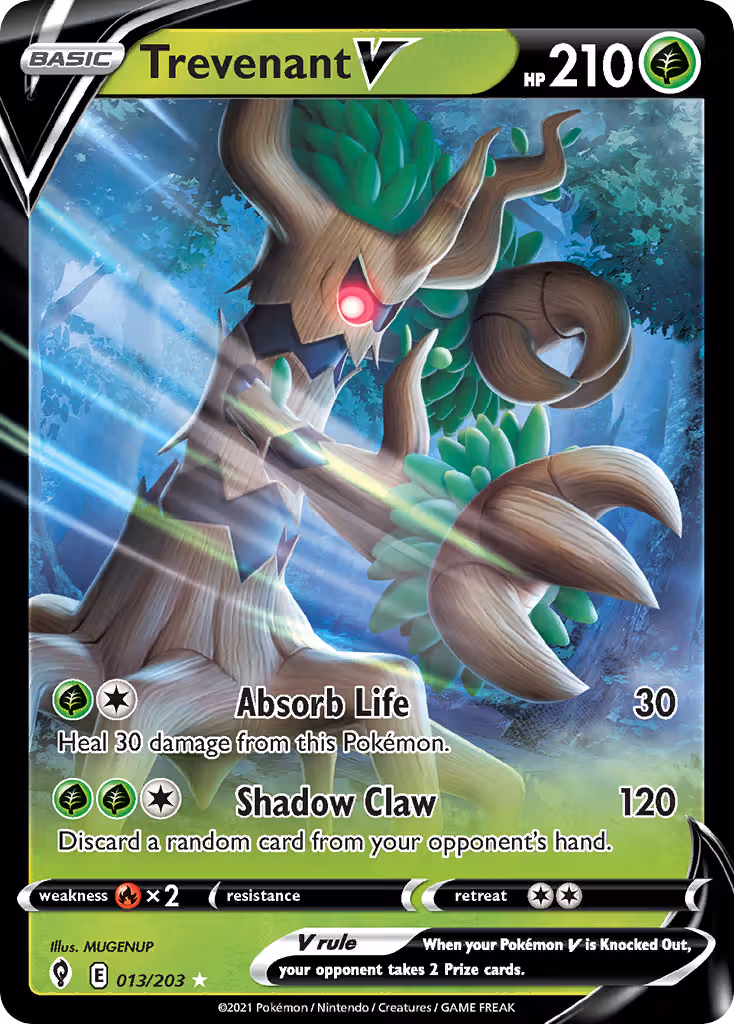 Trevenant V 13/203 Pokemon card