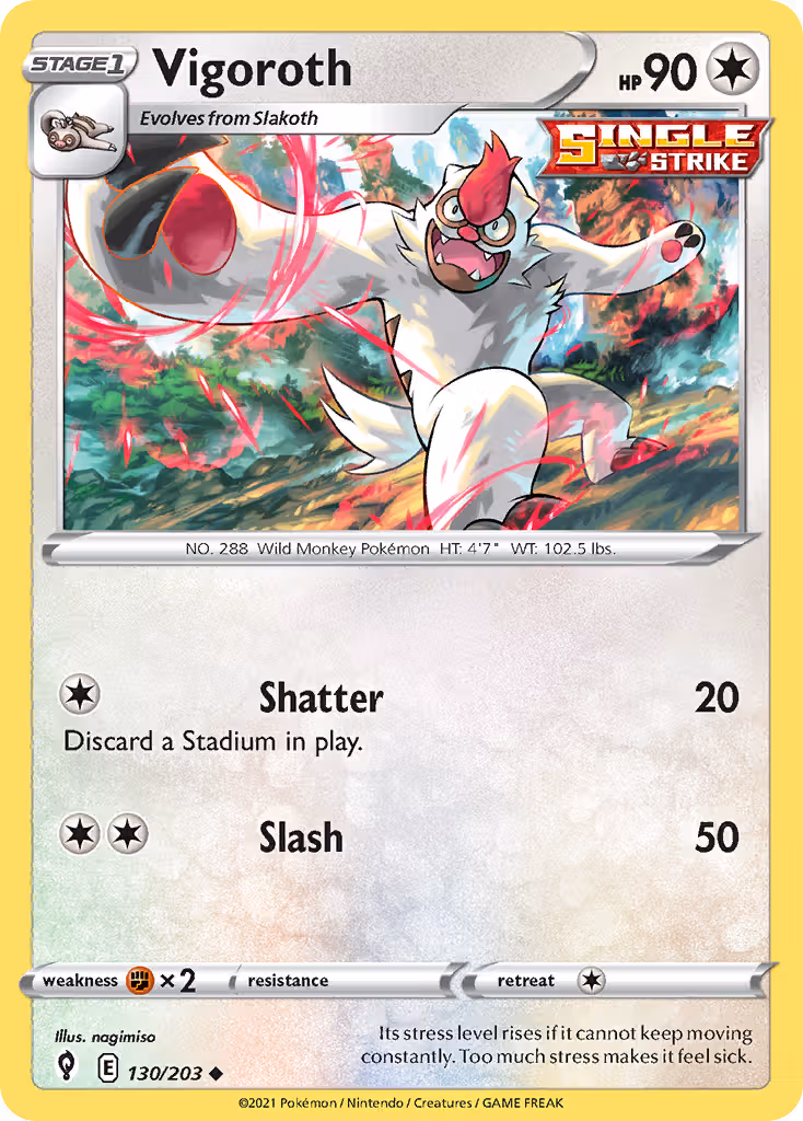 Vigoroth 130/203 Pokemon card
