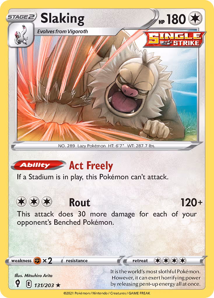 Slaking 131/203 Pokemon card