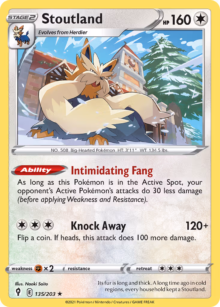 Stoutland 135/203 Pokemon card