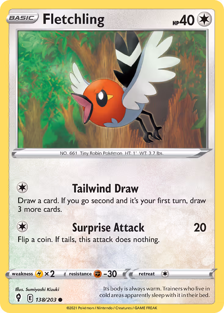 Fletchling 138/203 Pokemon card