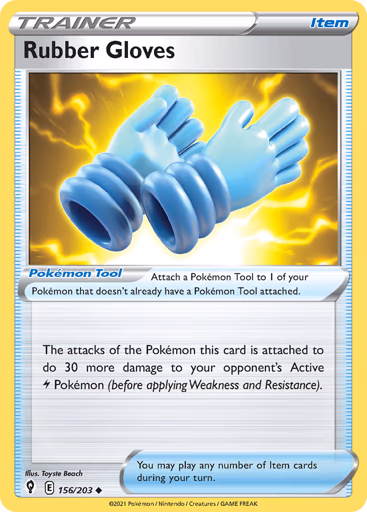 Rubber Gloves 156/203 Pokemon card