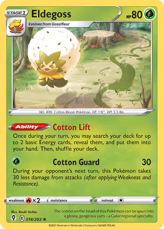 Eldegoss 16/203 Pokemon card