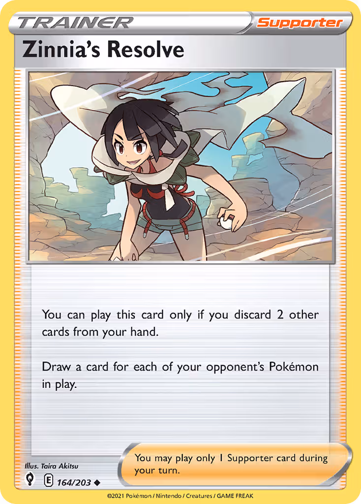 Zinnia's Resolve 164/203 Pokemon card