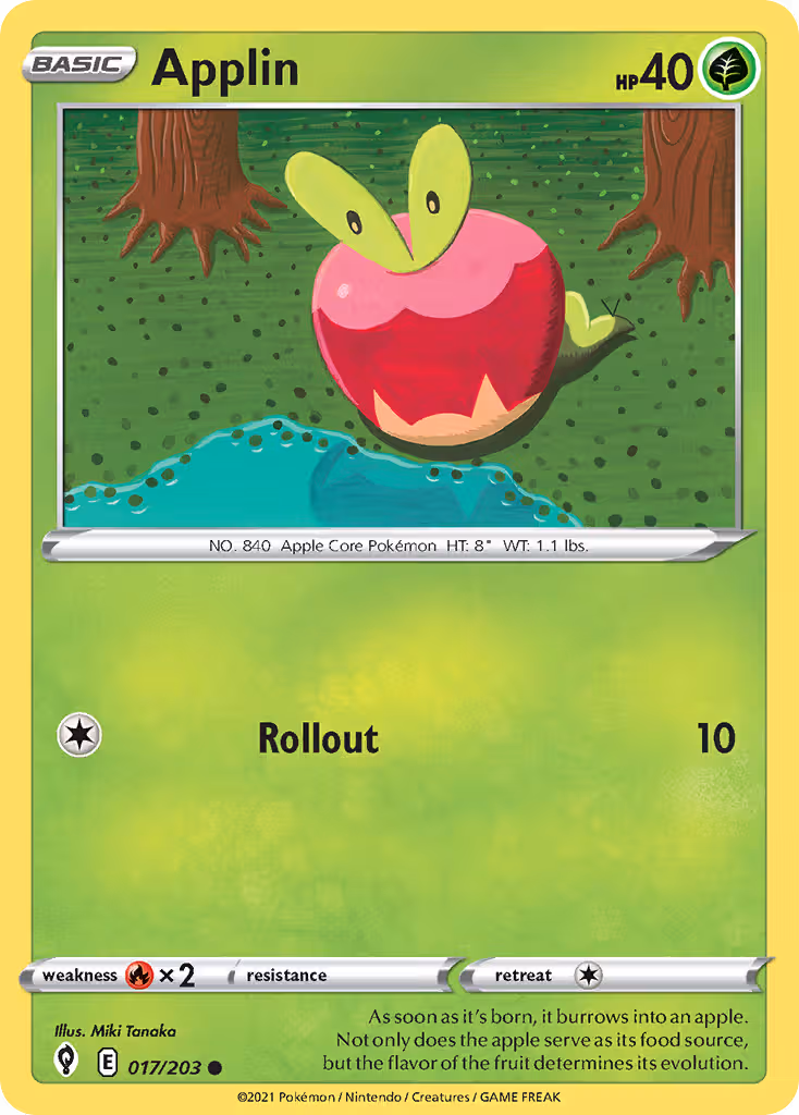 Applin 17/203 Pokemon card