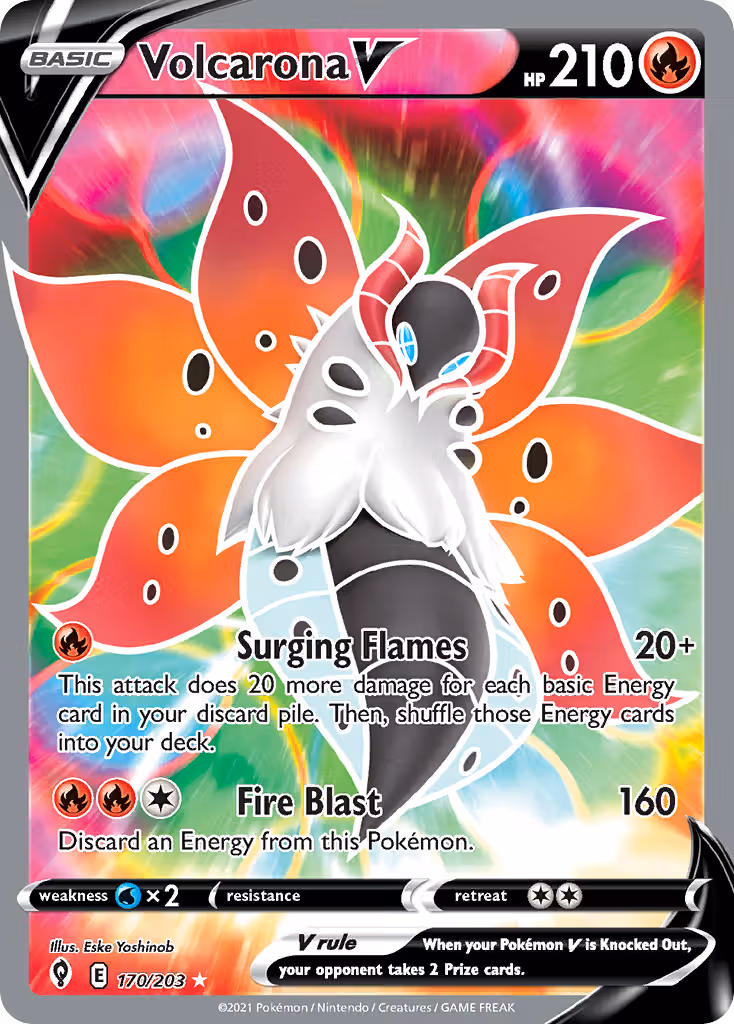 Volcarona V 170/203 Pokemon card