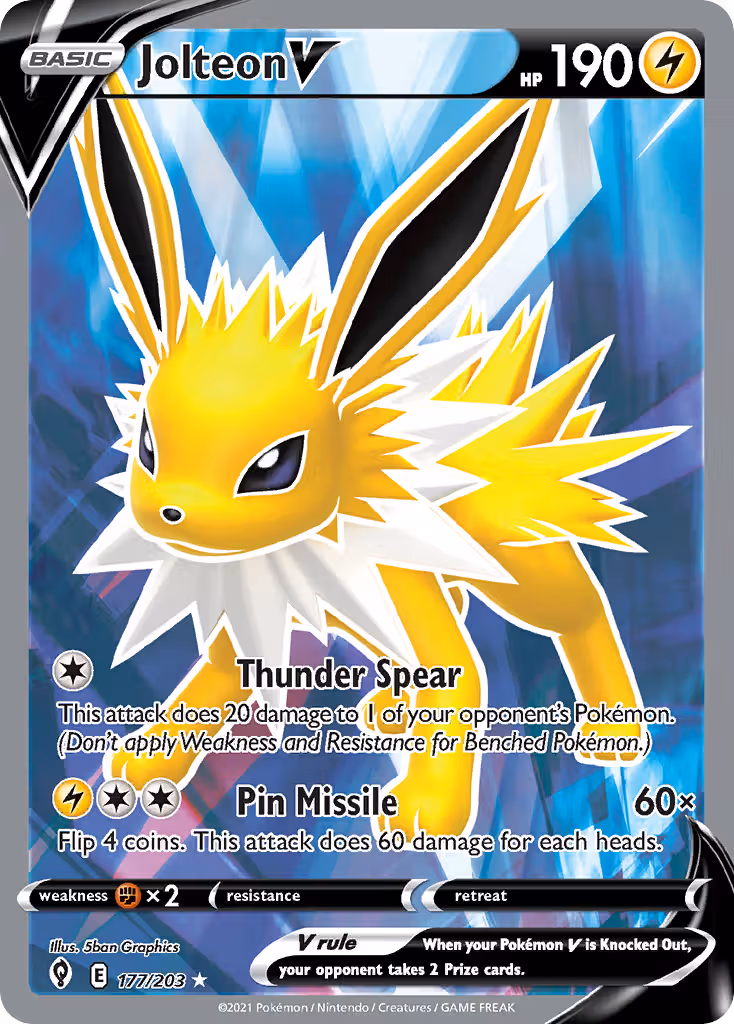 Jolteon V 177/203 Pokemon card