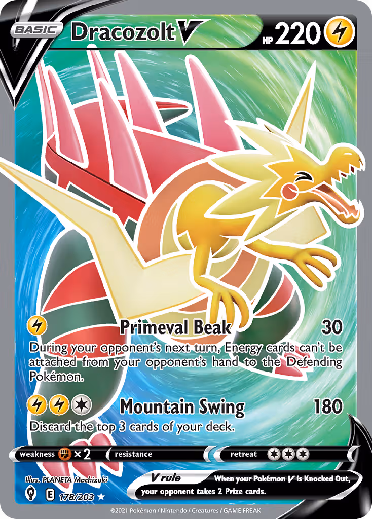 Dracozolt V 178/203 Pokemon card