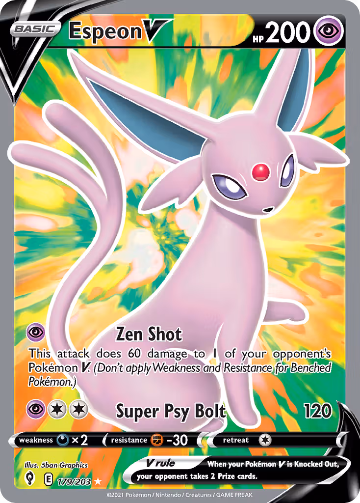 Espeon V 179/203 Pokemon card